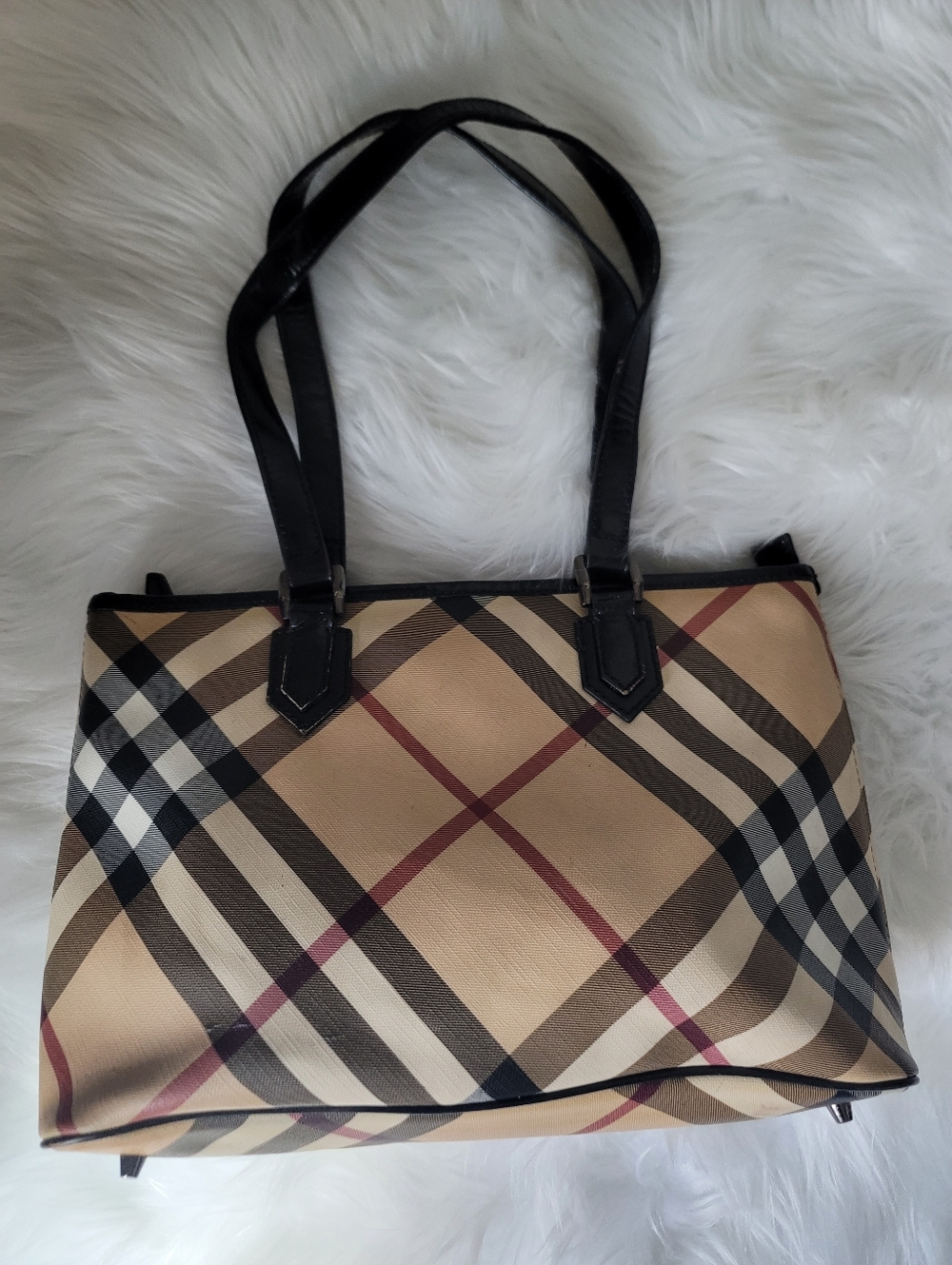 Burberry Black Patent Leather Supernova Check Coated Canvas Tote Bag - Picture 4 of 16